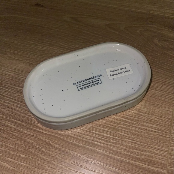 Anthropologie Orange Paisley Jewelry Tray Dish Alphabet Letter A Ceramic Speckle - Picture 3 of 3